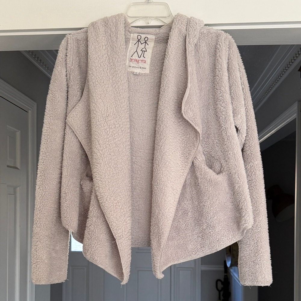 Johnny Was Cozy Gray Open Front Jacket